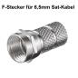 Preview: F-Stecker 6,5mm SAT Stecker Zink-Nickel 10 Stück Koaxstecker