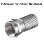 Preview: F-Stecker 7,0mm SAT Stecker Zink-Nickel 10 Stück Koaxstecker