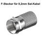 Preview: F-Stecker 8,2mm SAT Stecker Zink-Nickel 10 Stück Koaxstecker