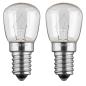 Preview: Kühlschrank Lampe E14 300° 25W Klar 2 Stück Backofenlampe