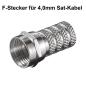 Preview: F-Stecker 4,0mm SAT Stecker Zink-Nickel 10 Stück Koaxstecker