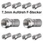 Preview: F-Stecker 4,0mm | 5,2mm | 6,0mm | 6,5mm | 7,0mm | 7,3mm | 8,2mm Zink-Nickel 10 Stück