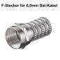 Preview: F-Stecker 6,0mm SAT Stecker Zink-Nickel 10 Stück Koaxstecker