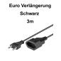 Preview: Euroverlängerung 2polig 2m / 3mm / 5m  Weiß / Schwarz Verlängerungskabel