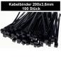Preview: Kabelbinder 100 - 370mm in Schwarz 100 - 1000 Stück