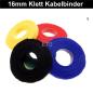 Preview: Klettkabelbinder 16mm beiseitig 4m Rot-Schwarz-Blau-Grün-Gelb klettband