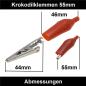 Preview: Krokodilklemmen Rot Isoliert 55mm lang 10 Stück Abgreifklemme