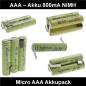 Preview: AAA Mikro Akku 1,2V -4,8V 800mA Akkupack