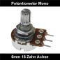 Preview: 220k Ohm Poti Mono lin Potentiometer 6mm Achslänge 9mm Drehpotentiometer Regler