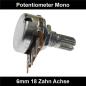 Preview: 220k Ohm Poti Mono lin Potentiometer 6mm Achslänge 9mm Drehpotentiometer Regler