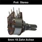 Preview: 500k Ohm Poti Stereo log Potentiometer 6mm Achslänge 9mm Drehpotentiometer Regler