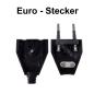 Preview: Euro Stecker mit Schraubanschluss Farbe Schwarz