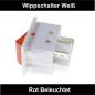 Mobile Preview: Wippschalter Weiss Ein/Aus Rote Wippe Beleuchtet max. 20A