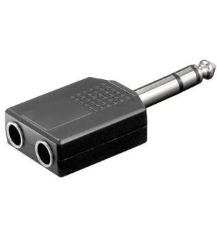 Klinken Adapter 2x 6,35mm Kupplung zu 6,35mm Stereo Stecker