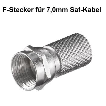 F-Stecker 7,0mm SAT Stecker Zink-Nickel 10 Stück Koaxstecker