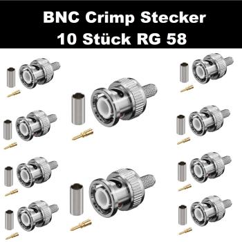 BNC Stecker mit Goldpin RG58U für Koax Kabel 2 - 5 -10 Stück BNC Stecker