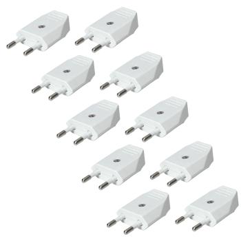 Eurostecker Weiss mit Schraubanschluss Stromstecker Anschluss Stecker 10 Stück