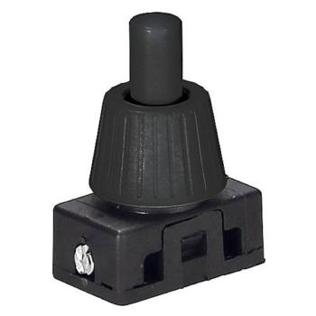 Einbau Druckschalter 12mm Hals Schwarz mit Glockenmutter für Lampen