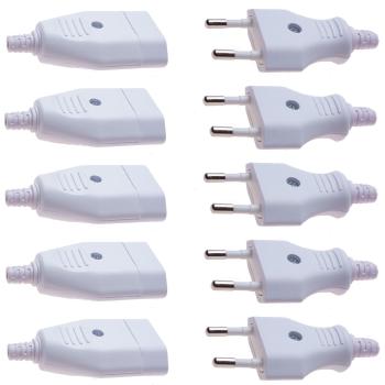 Eurostecker  Eurokupplungen Weiss 5+5 Euro Stecker  Euro Kupplungen10 Teile