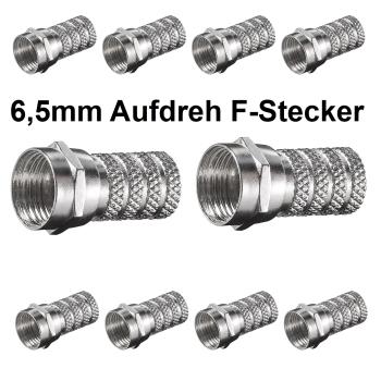 F-Stecker 4,0mm | 5,2mm | 6,0mm | 6,5mm | 7,0mm | 7,3mm | 8,2mm Zink-Nickel 10 Stück