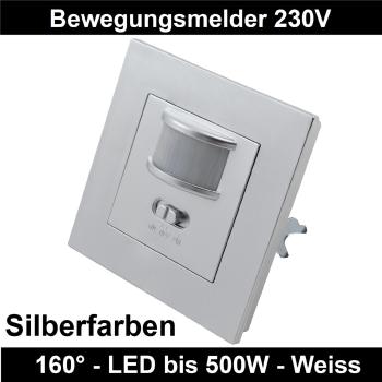 Bewegungsmelder 230V 160 Grad 500W Silber