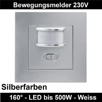 Bewegungsmelder 230V 160 Grad 500W Silber