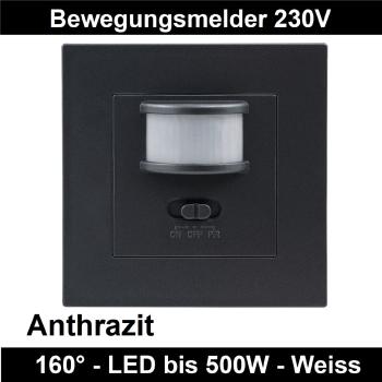 Bewegungsmelder 160 Grad 500W Schwarz