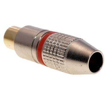 Metall Cinch Kupplung solide Ausführung für Kabel bis 6,4mm Markierung Rot