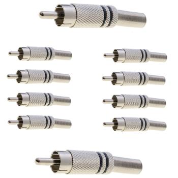 Cinch Stecker  Metall 10 Stück für Kabel bis 6mm