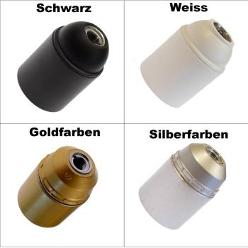 E27 Fassung Kunststoff Schwarz | Weiss | Gold | Silber 1-2--5-10 Stück
