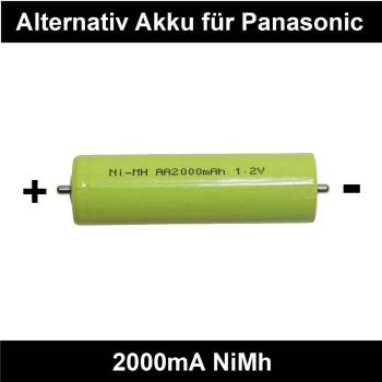 Akku 2000mA NiMh für Panasonic Haarschneider - Bartschneider ER-206 ER-213 ER214 ER-215 ER-207