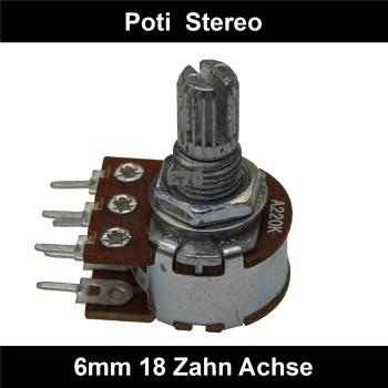 500k Ohm Poti Stereo log Potentiometer 6mm Achslänge 9mm Drehpotentiometer Regler