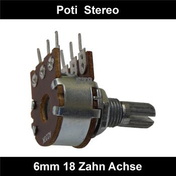 220k Ohm Poti Stereo log Potentiometer 6mm Achslänge 9mm Drehpotentiometer Regler