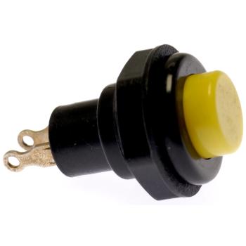 Taster Kunststoff mit gelber Taste 14mm max. 2A Lötanschluss Klingeltaster