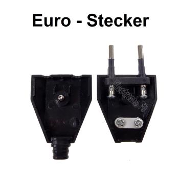 Euro Stecker mit Schraubanschluss Farbe Schwarz