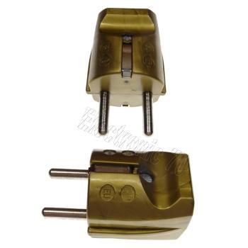 Schutzkontakt Stecker Gold