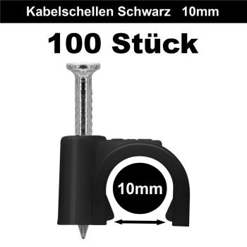 Kabelschellen Schwarz mit Nagel 100 Stück 4 - 16mm