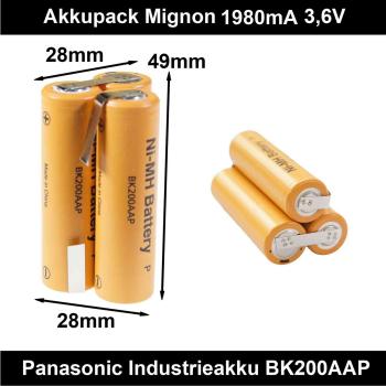 Akku 2,4V - 12V 1980mA NiMH Panasonic Akkupack Industrieakku Flat-Top Modellbauakku Pyramide