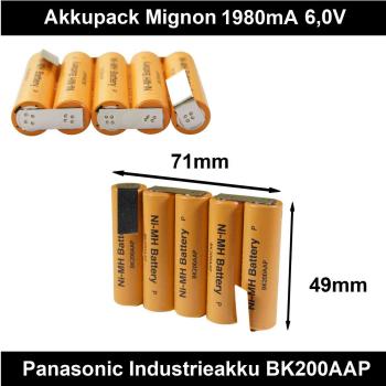 Akku 2,4V - 12V 1980mA NiMH Panasonic Akkupack Industrieakku Flat-Top Modellbauakku Pyramide