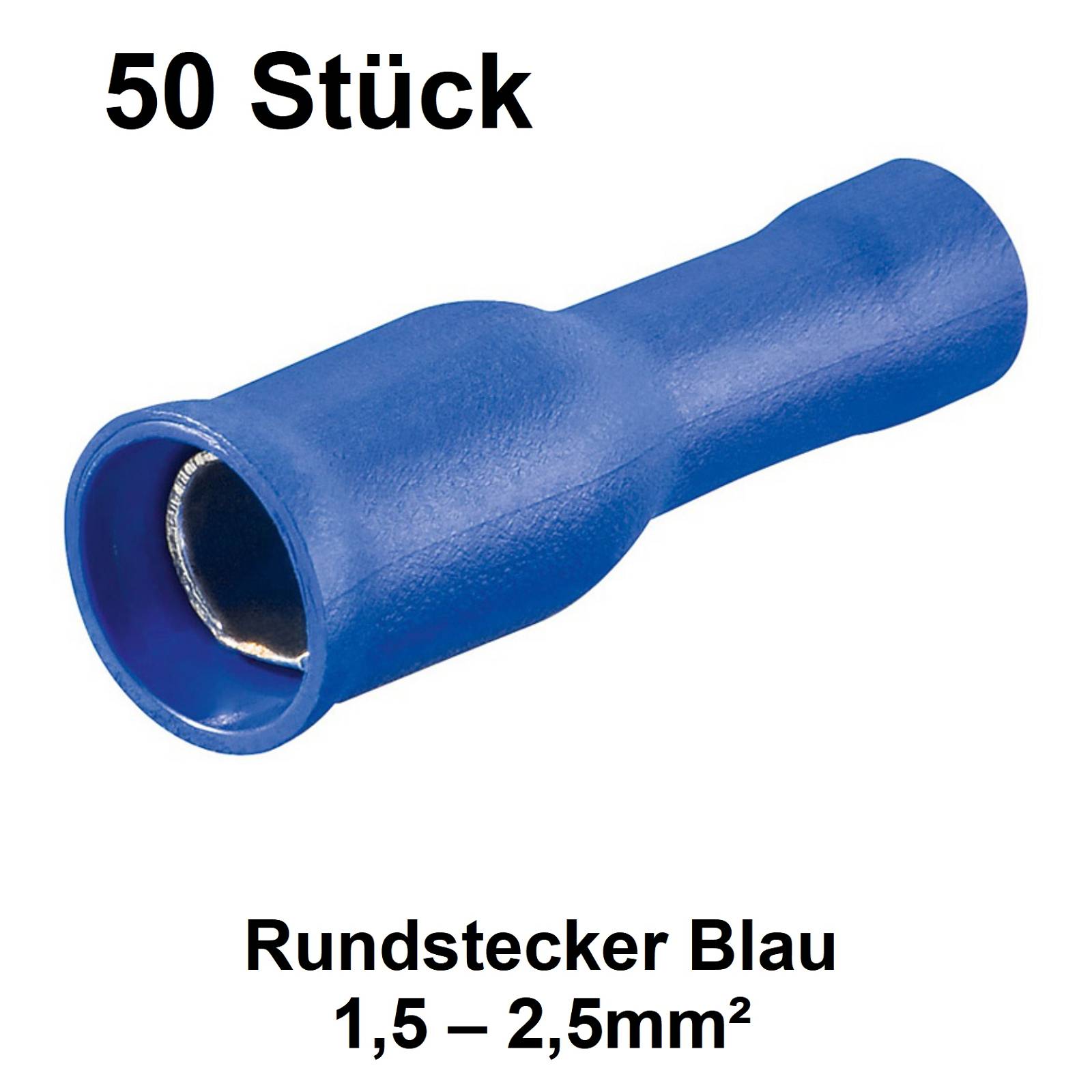 50 Tlg . Flachstecker isoliert Flachsteckhülsen BLAU 1,5-2,5mm²