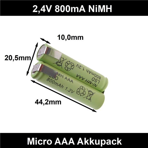 AAA Mikro Akku 1,2V -4,8V 800mA Akkupack