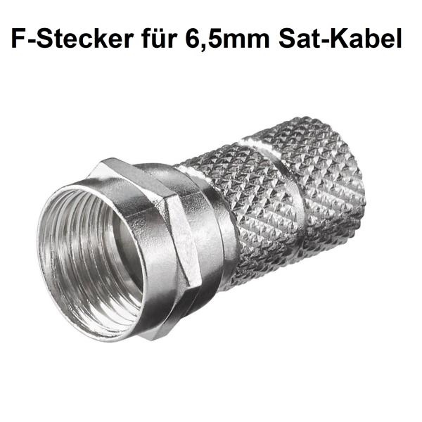 F-Stecker 6,5mm SAT Stecker Zink-Nickel 10 Stück Koaxstecker