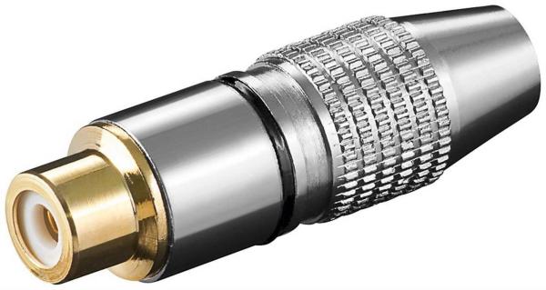 Metall Cinch Kupplung solide Ausführung für Kabel bis 6,4mm Markierung Schwarz