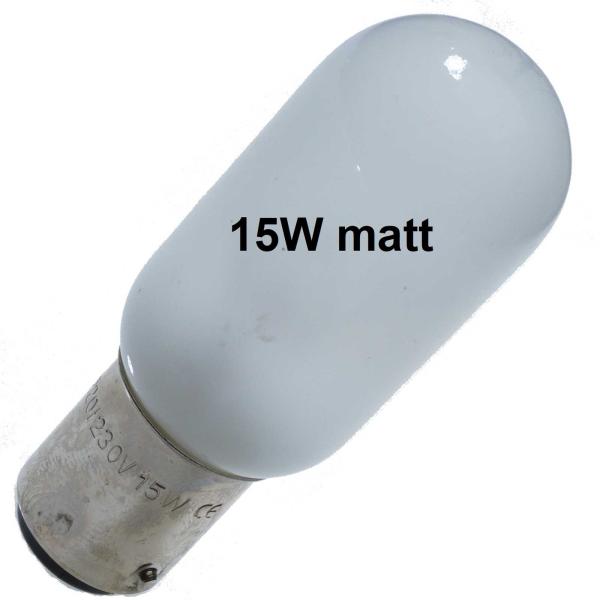 Nähmaschinen Lampe matt  B15d Sockel 230V 15W Nählicht Nählampe