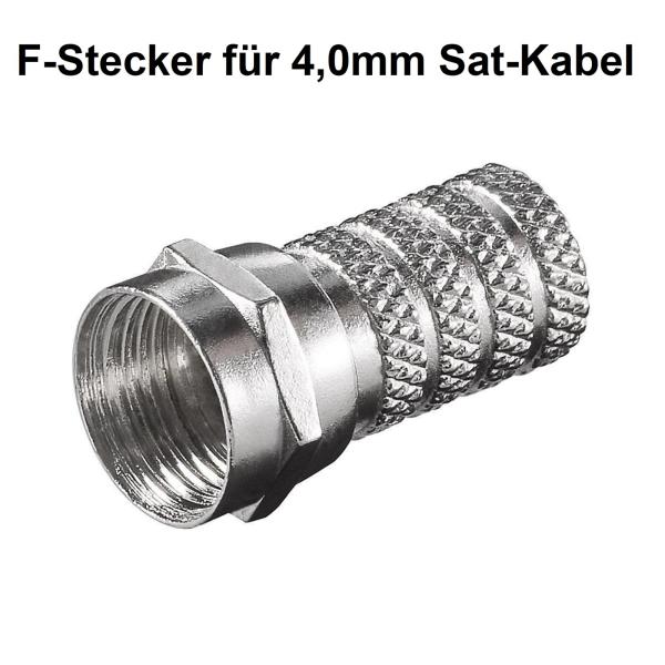 F-Stecker 4,0mm SAT Stecker Zink-Nickel 10 Stück Koaxstecker