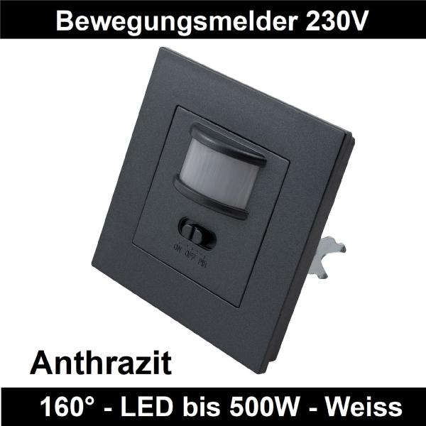 Bewegungsmelder 160 Grad 500W Schwarz