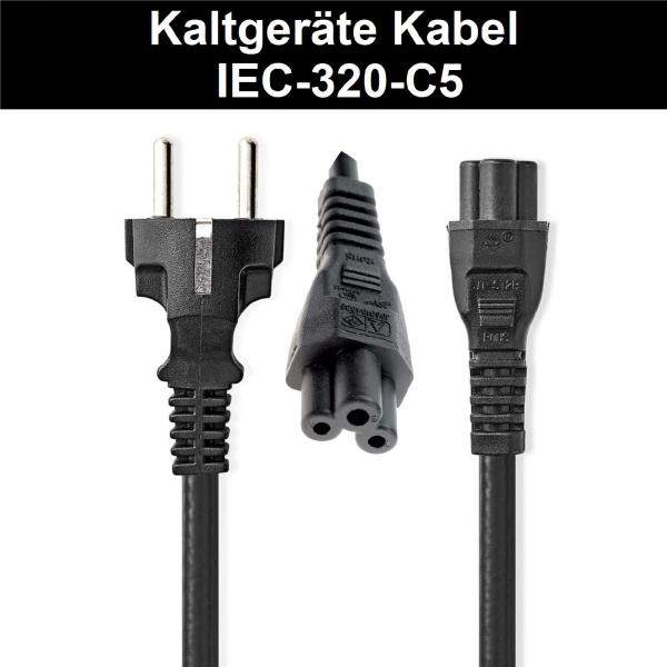 Netzkabel IEC-320-C5 mit Netzstecker 230V 10A  Kleeblattstecker