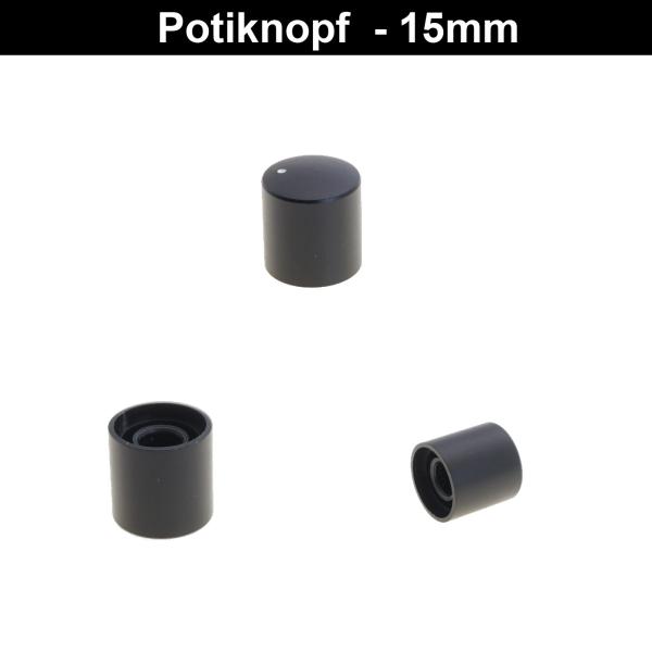 Potiknopf Aluminium / Kunststoff Schwarz 12 - 35mm  Größen zum Auswählen