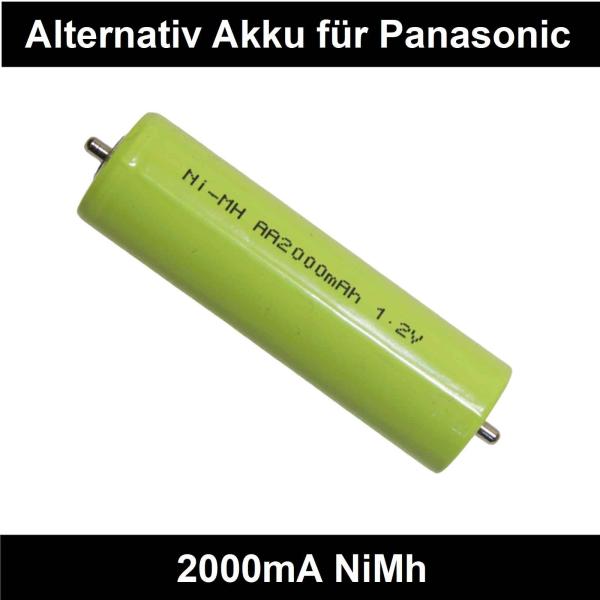 Akku 2000mA NiMh für Panasonic Haarschneider 2 Stück ER161 ER160 ER1610 ER1611 ER151