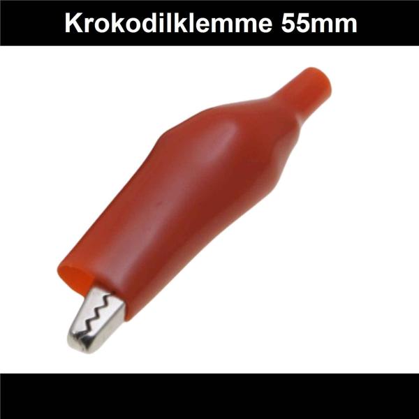 Krodil Klemme 55mm lang  rot isoliert